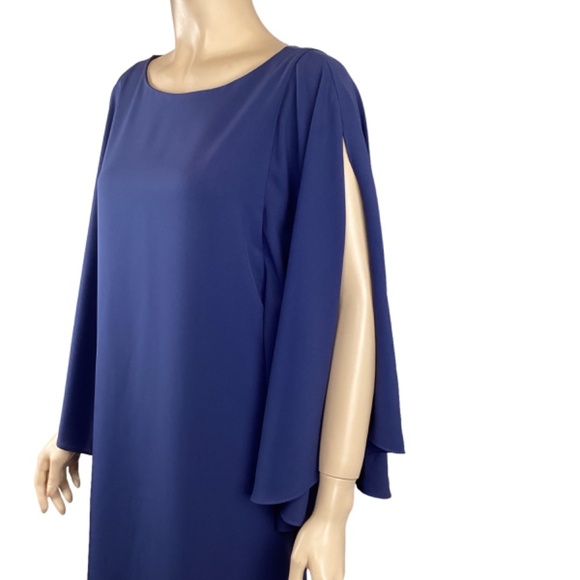 Chelsea 28 Butterfly Drape Split Sleeve Shift Dress Size XS Xsmall Blue - Picture 8 of 10